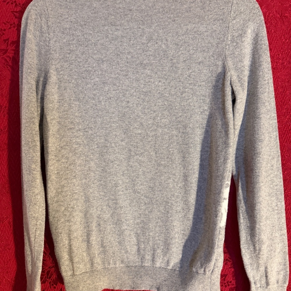 Boden Women's Dog Novelty Gray Red and White Sweater Size 6 - Picture 2 of 9